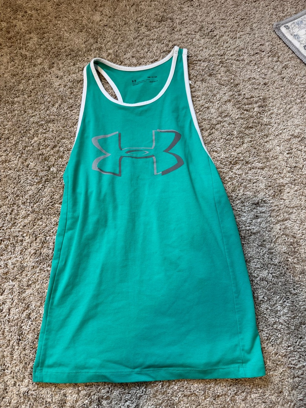 Under Armour Teal Racerback Tank with White Trim